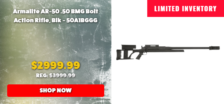 Armalite AR-50 .50 BMG Bolt Action Rifle, Blk - 50A1BGGG