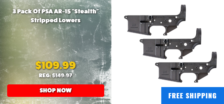 3 Pack Of PSA AR-15 "Stealth" Stripped Lowers