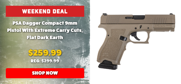 PSA Dagger Compact 9mm Pistol With Extreme Carry Cuts, Flat Dark Earth